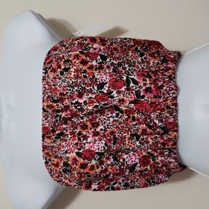 TopShop Strapless Bandeu Floral Top